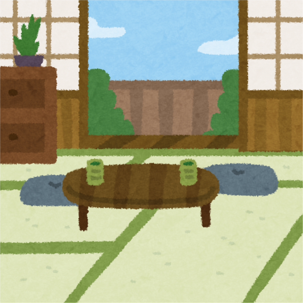 Illustration of a Tranquil Japanese Tatami Room Interior