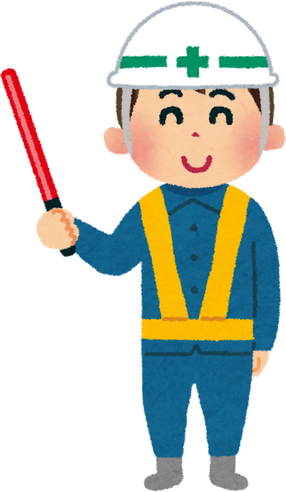 Illustration of a Smiling Traffic Controller with a Red Baton